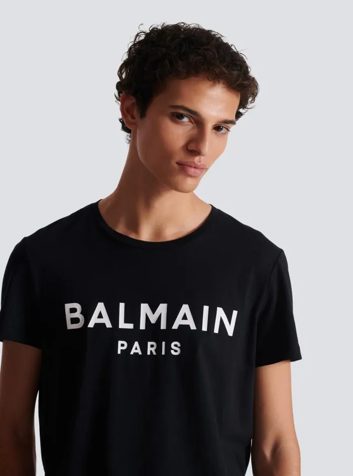 Balmain Sportswear Men Paris Tshirt Black