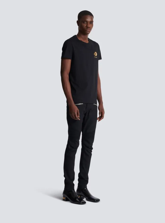 Balmain Sportswear Men Tshirt With Kiss Print Black