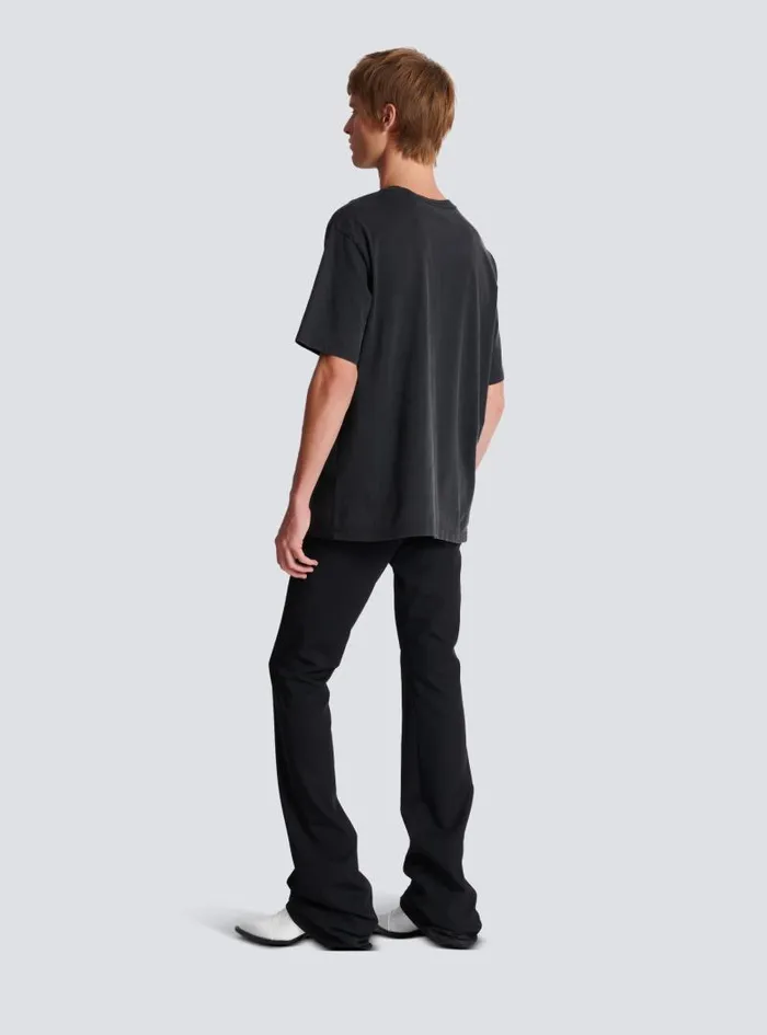Balmain Sportswear Men Vintage Embroidered Tshirt Grey