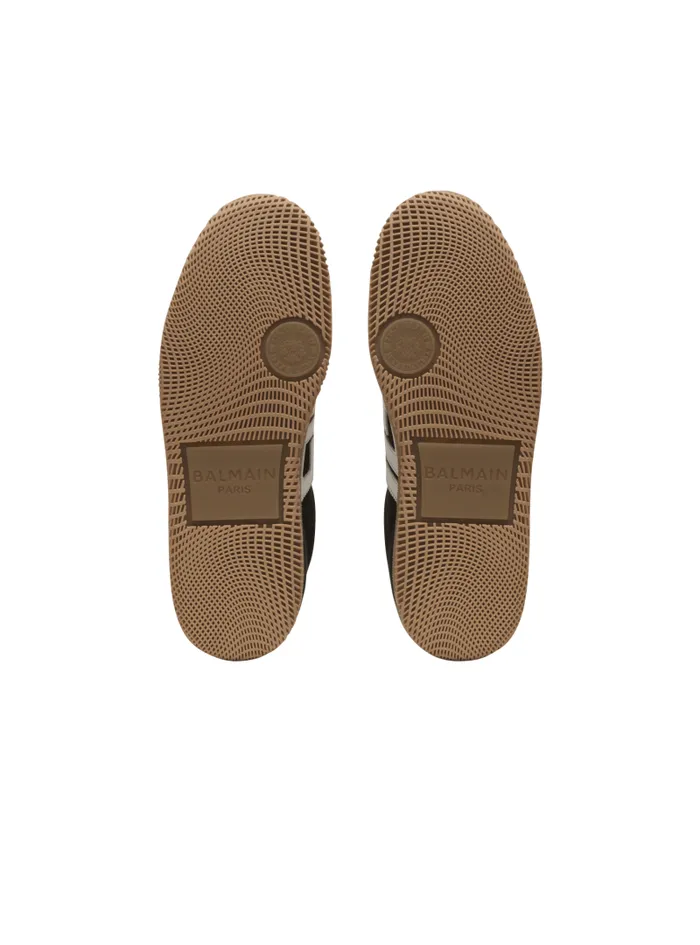 Balmain Swan Men Swan Sneakers In Calfskin And Suede Multicolor