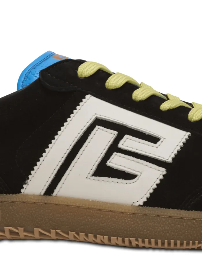 Balmain Swan Men Swan Sneakers In Calfskin And Suede Multicolor