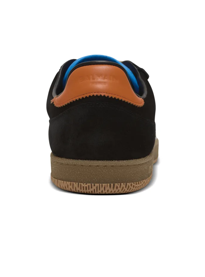 Balmain Swan Men Swan Sneakers In Calfskin And Suede Multicolor