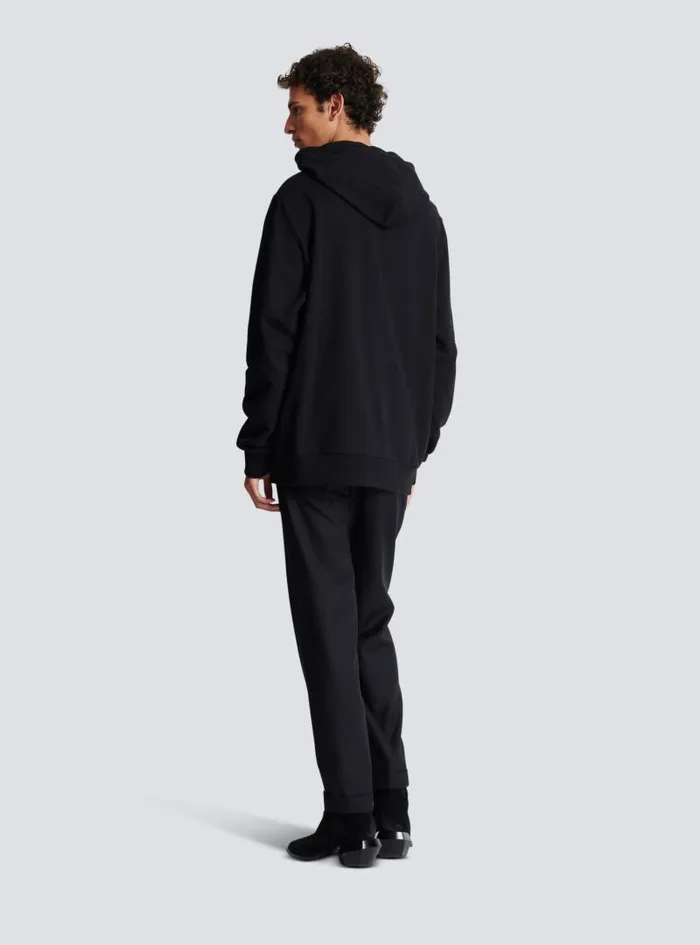 Balmain Sweatshirts Men Label Hoodie Black