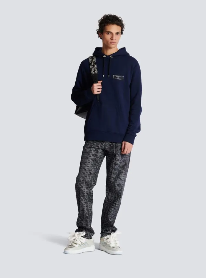 Balmain Sweatshirts Men Pierre Hoodie Navy
