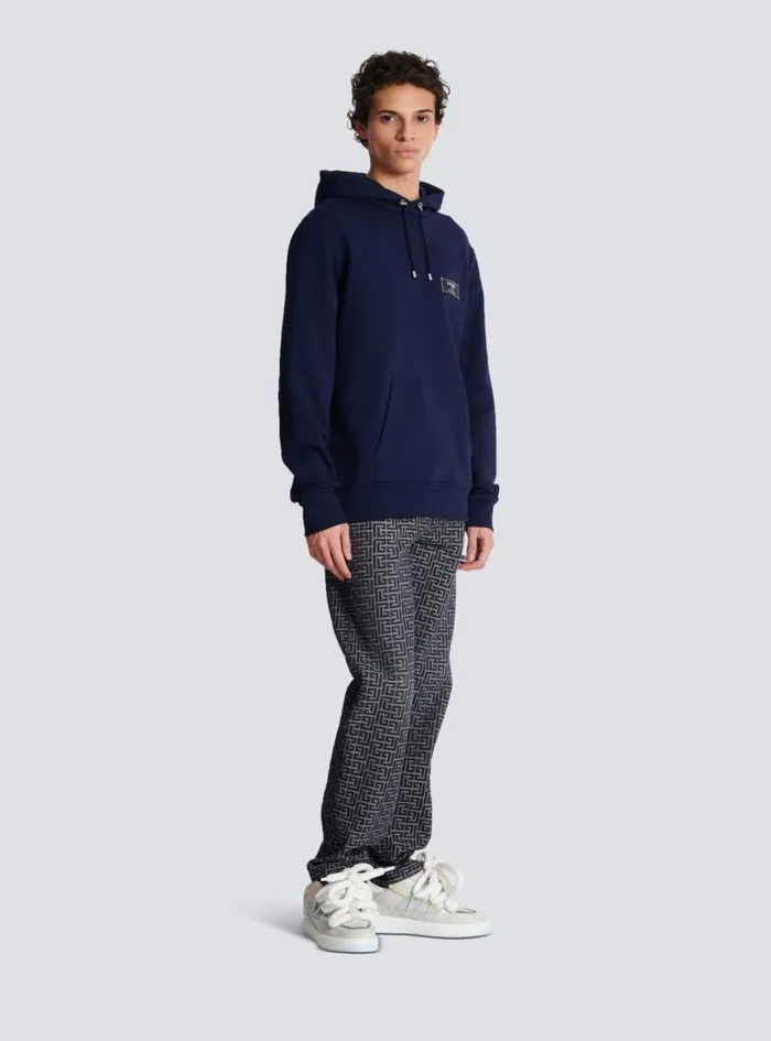 Balmain Sweatshirts Men Pierre Hoodie Navy