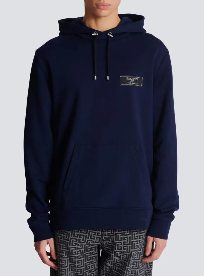 Balmain Sweatshirts Men Pierre Hoodie Navy