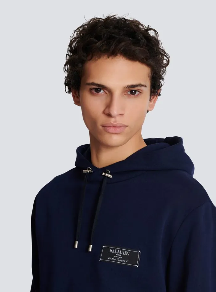 Balmain Sweatshirts Men Pierre Hoodie Navy