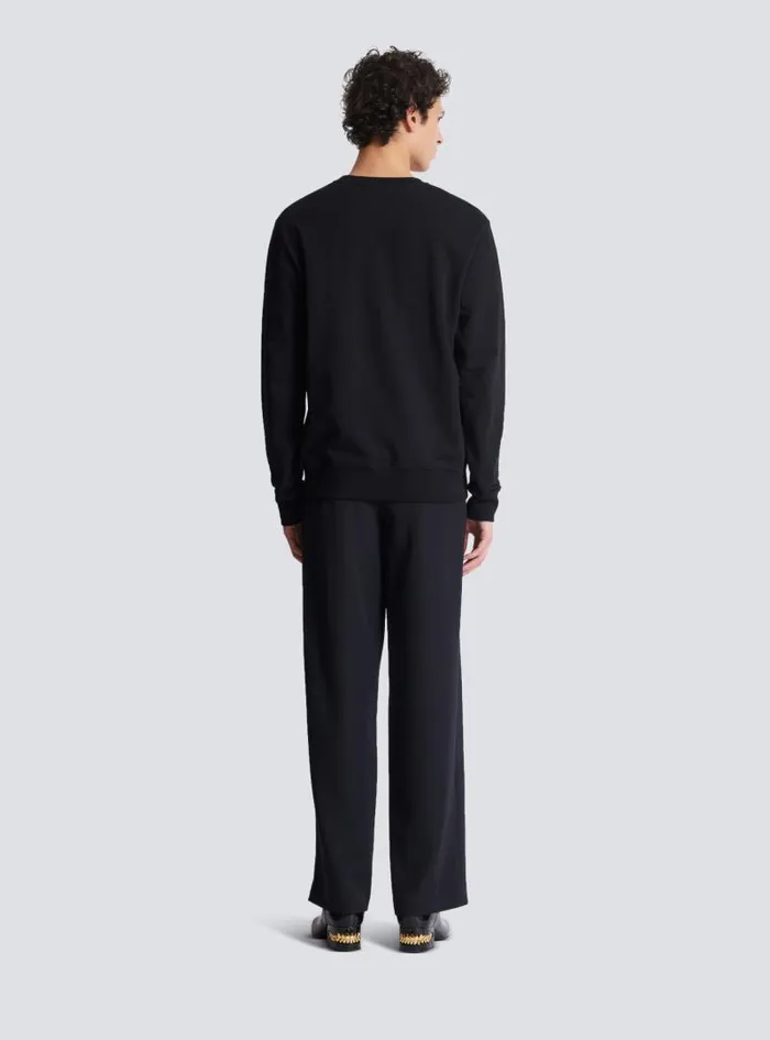 Balmain Sweatshirts Men Sweatshirt With Kiss Print Black