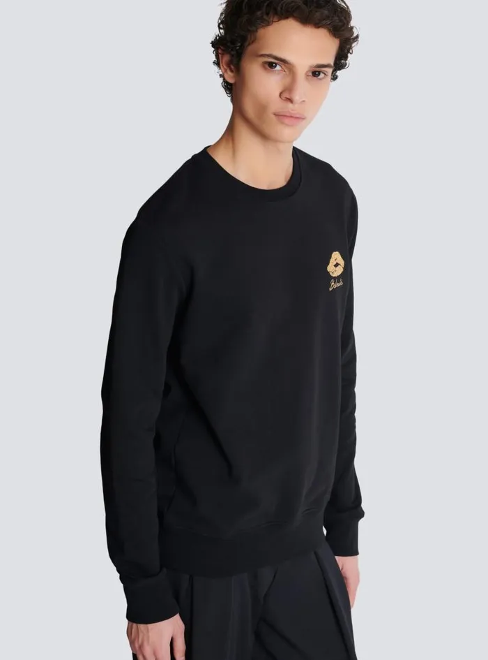 Balmain Sweatshirts Men Sweatshirt With Kiss Print Black