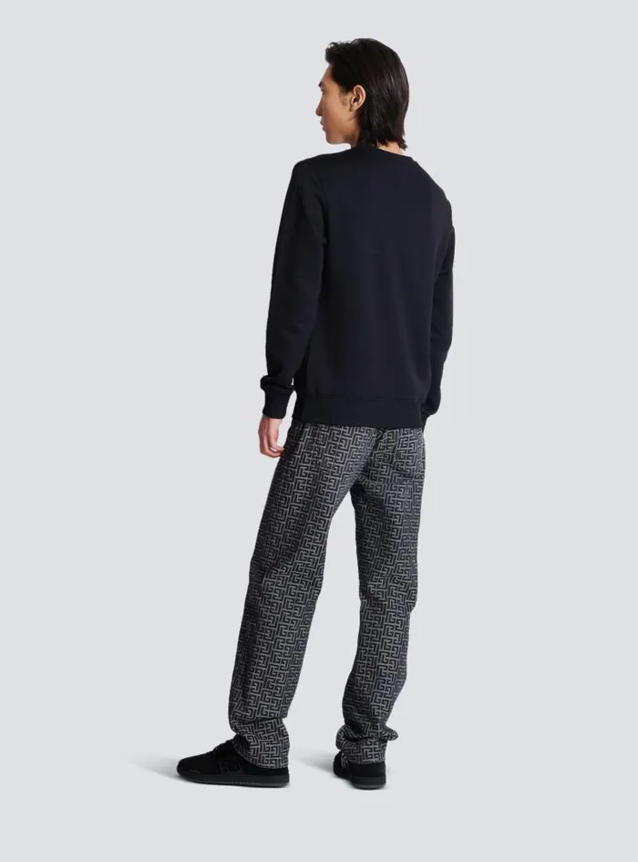 Balmain Sweatshirts Men Vintage Sweatshirt Black