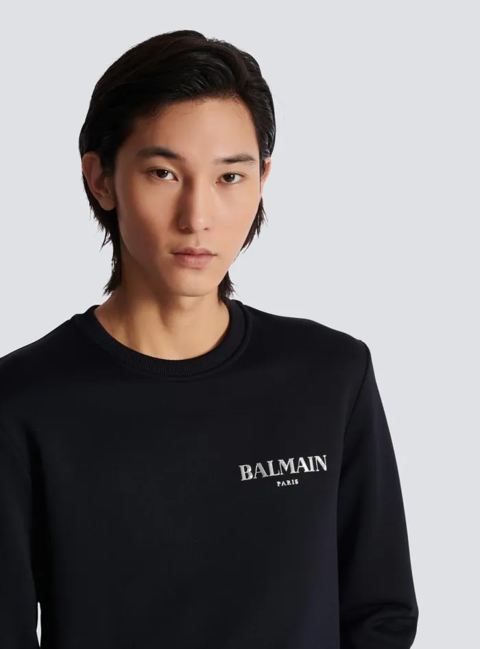 Balmain Sweatshirts Men Vintage Sweatshirt Black