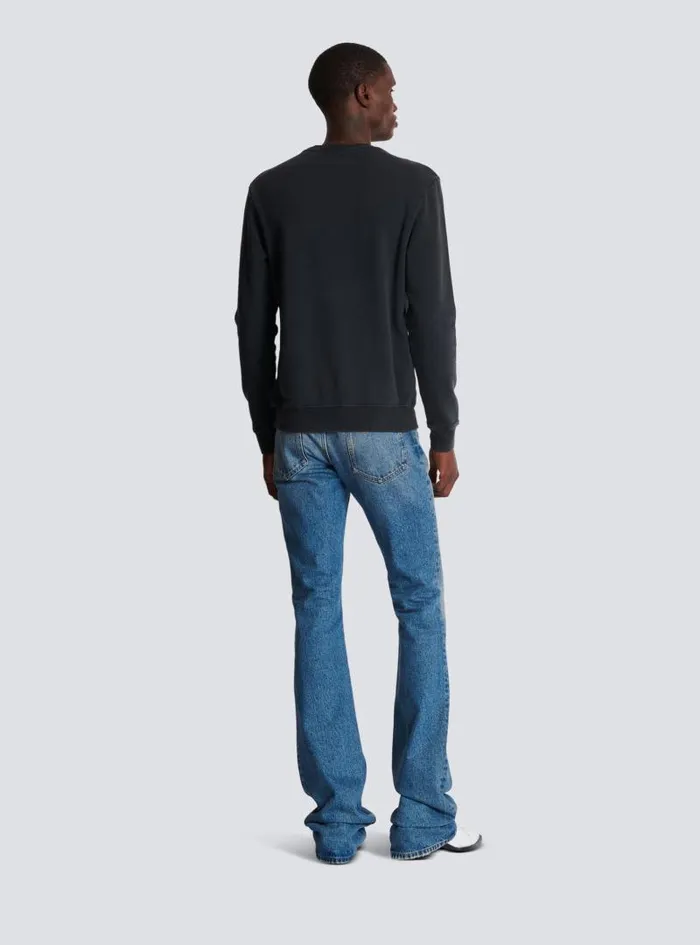 Balmain Sweatshirts Men Vintage Sweatshirt Grey