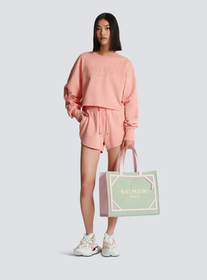 Balmain Sweatshirts Women Sweatshirt With Vintage Embroidery Pink