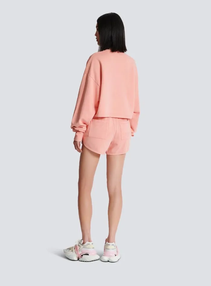 Balmain Sweatshirts Women Sweatshirt With Vintage Embroidery Pink