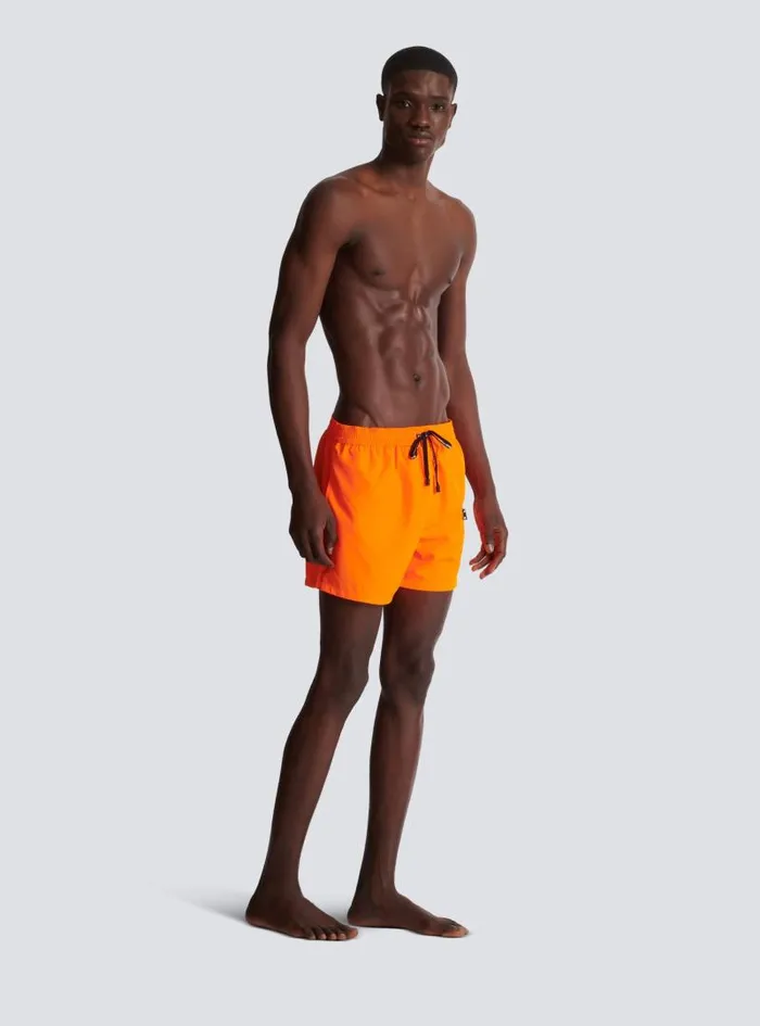 Balmain Swimwear Men Swim Shorts Orange