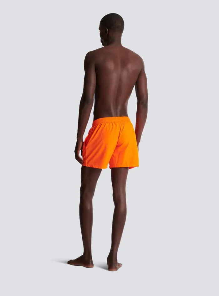 Balmain Swimwear Men Swim Shorts Orange