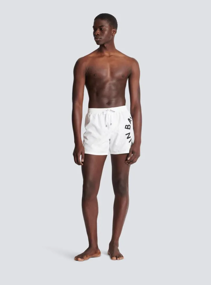 Balmain Swimwear Men Swim Shorts White