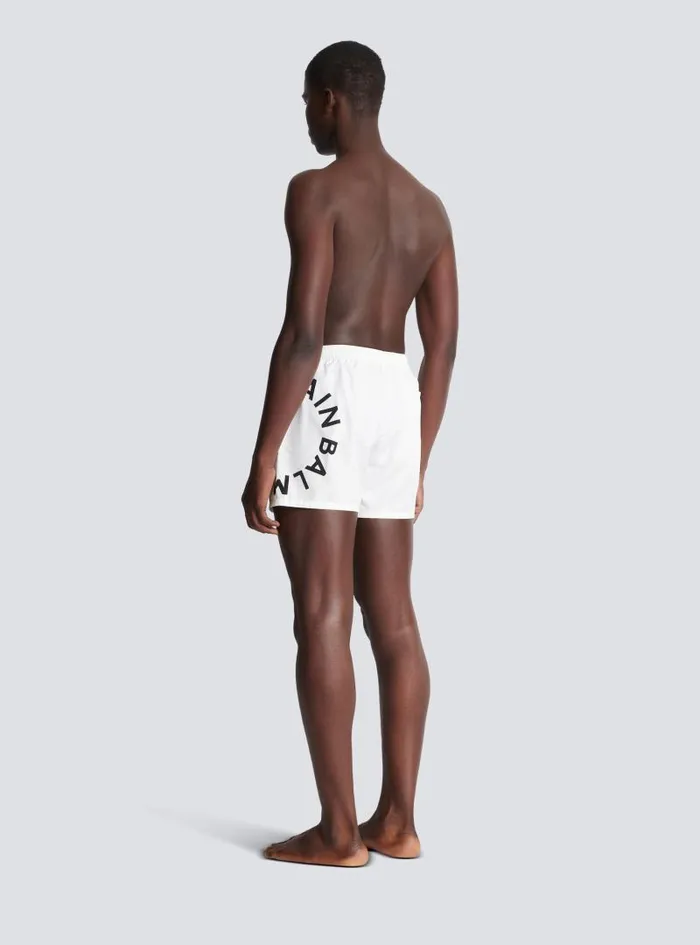 Balmain Swimwear Men Swim Shorts White