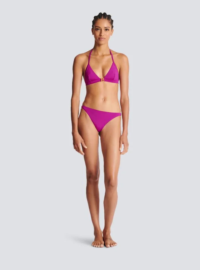 Balmain Swimwear Women B Triangle Bikini Purple
