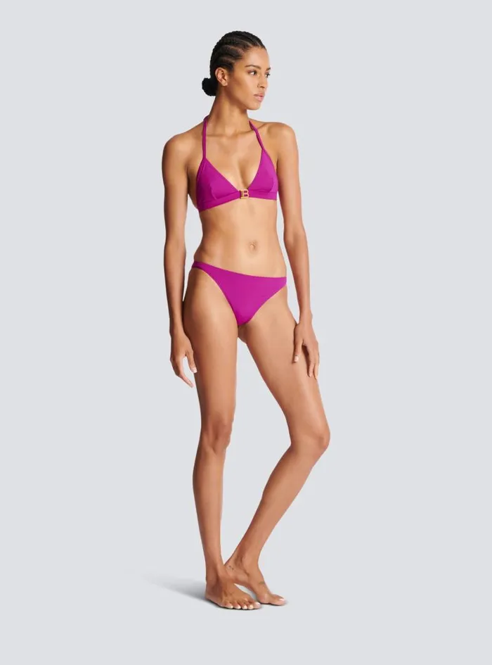 Balmain Swimwear Women B Triangle Bikini Purple