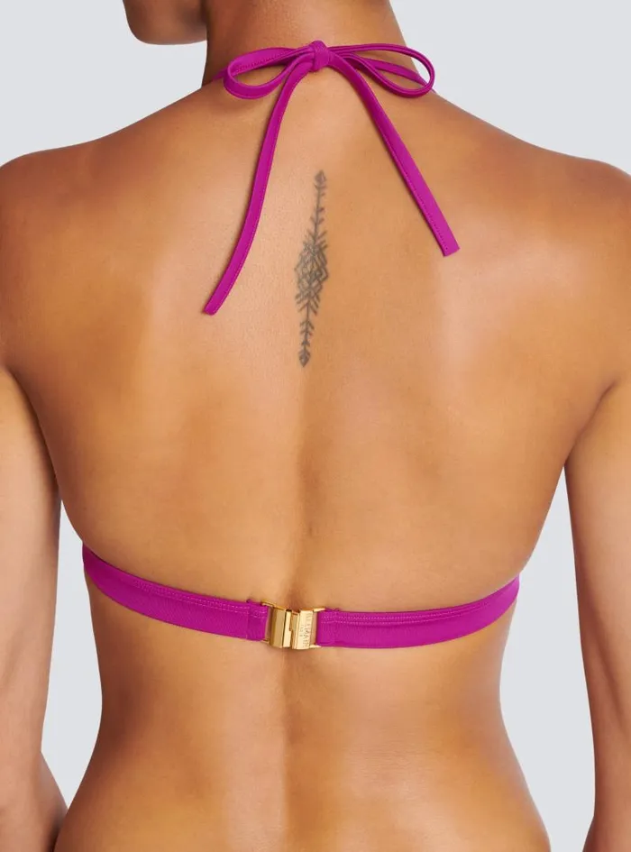 Balmain Swimwear Women B Triangle Bikini Purple