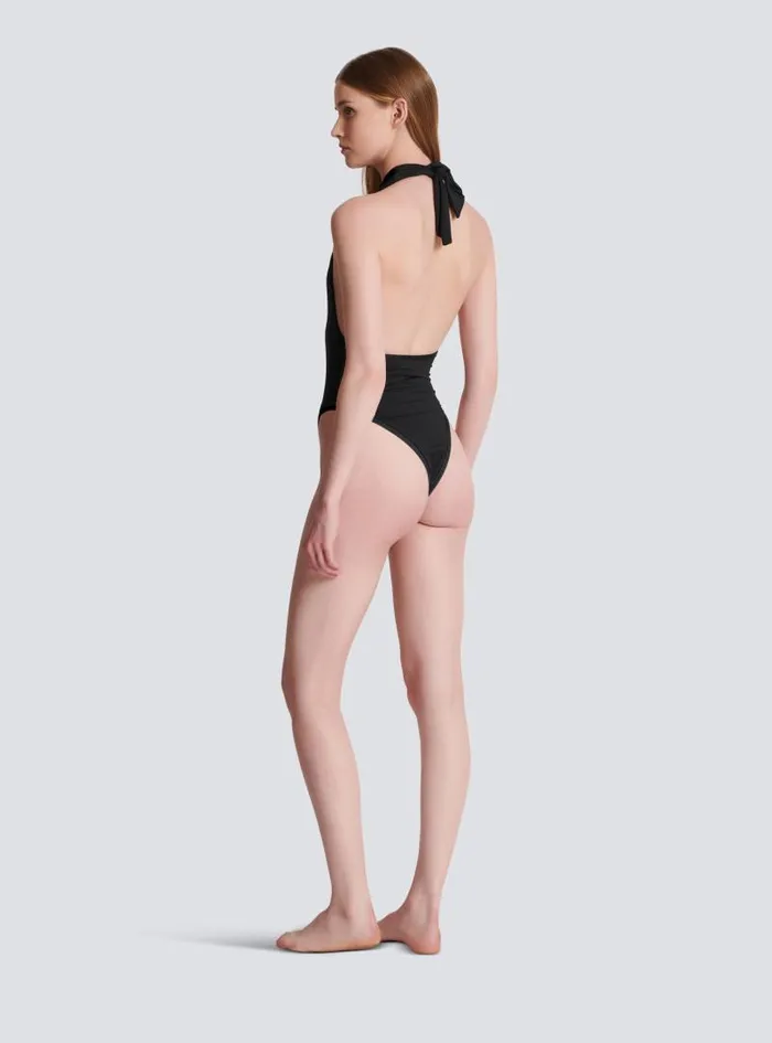 Balmain Swimwear Women Onepiece Swimsuit With Buttons Black