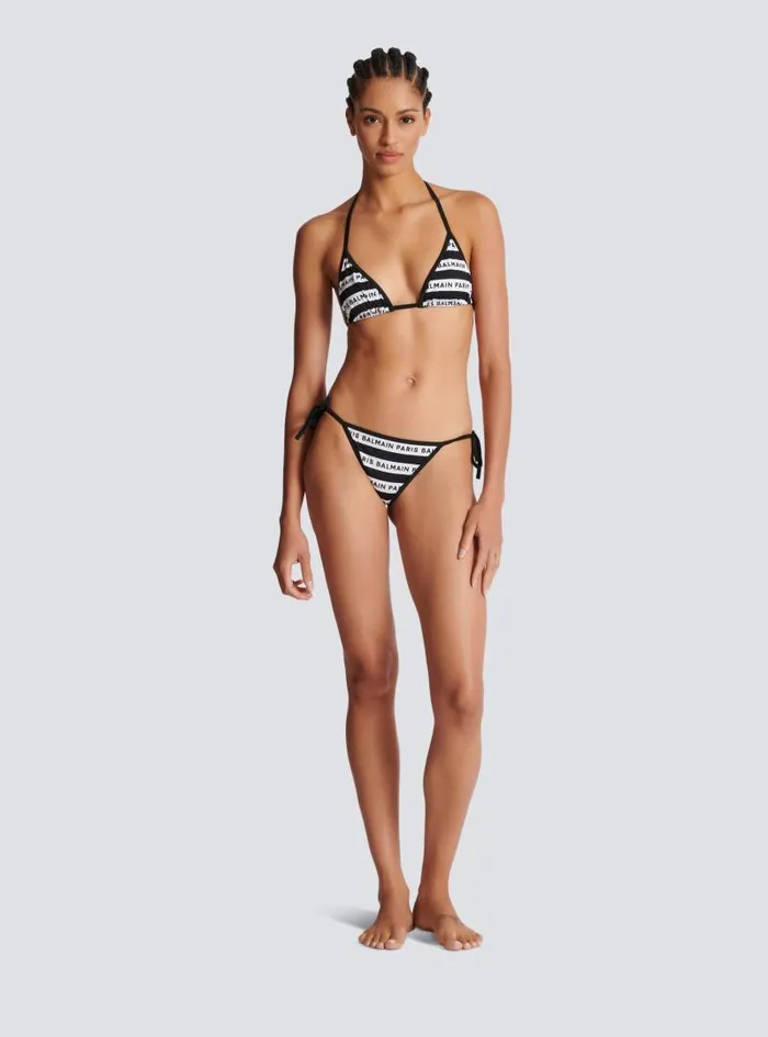Balmain Swimwear Women Paris Triangle Bikini White