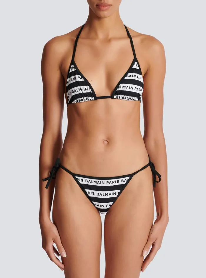 Balmain Swimwear Women Paris Triangle Bikini White