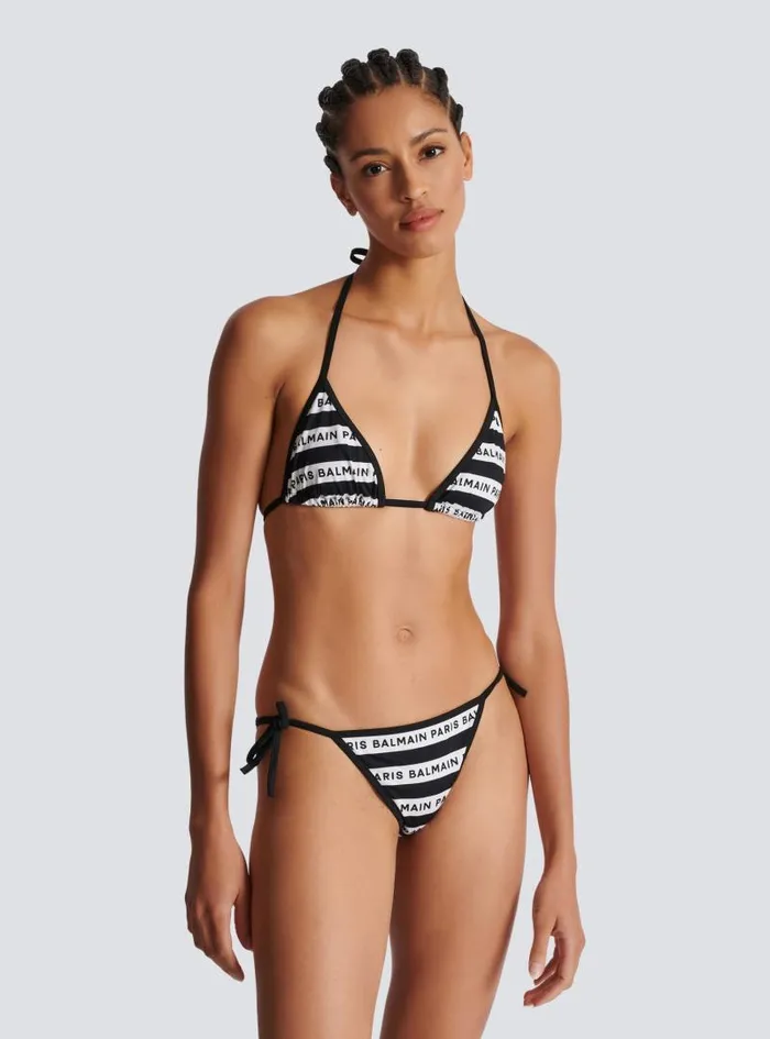 Balmain Swimwear Women Paris Triangle Bikini White