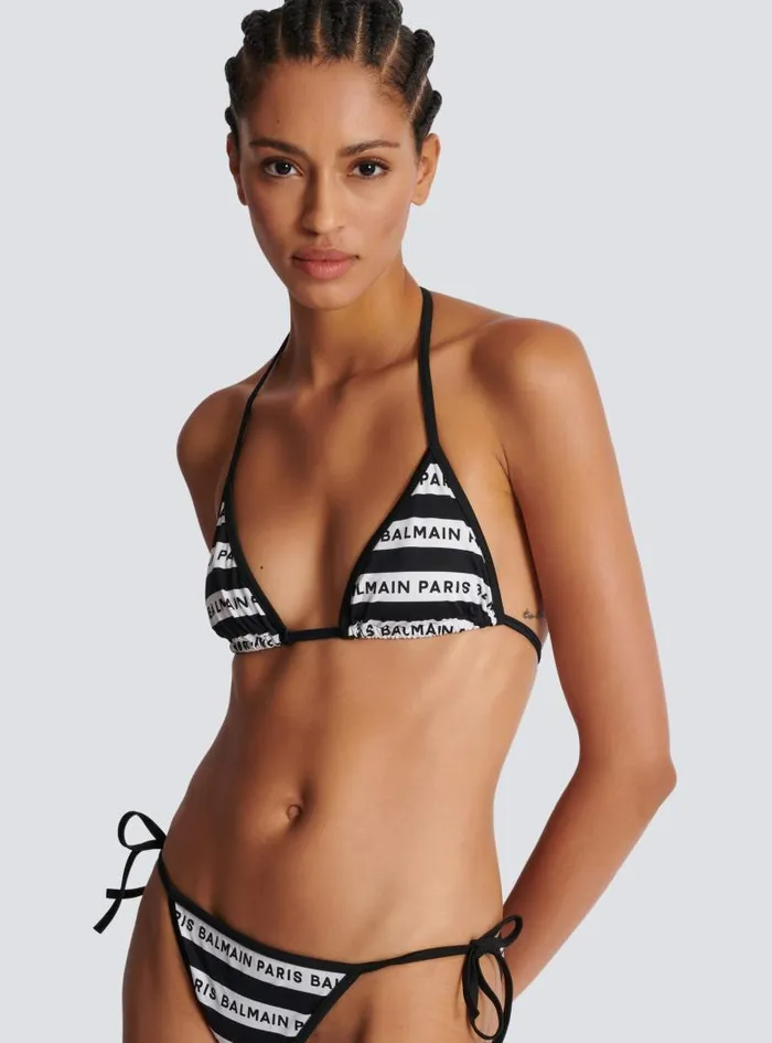 Balmain Swimwear Women Paris Triangle Bikini White
