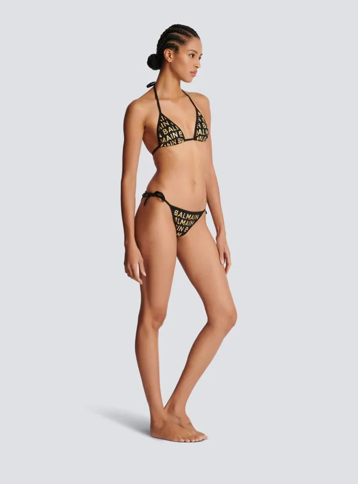 Balmain Swimwear Women Triangle Bikini Gold