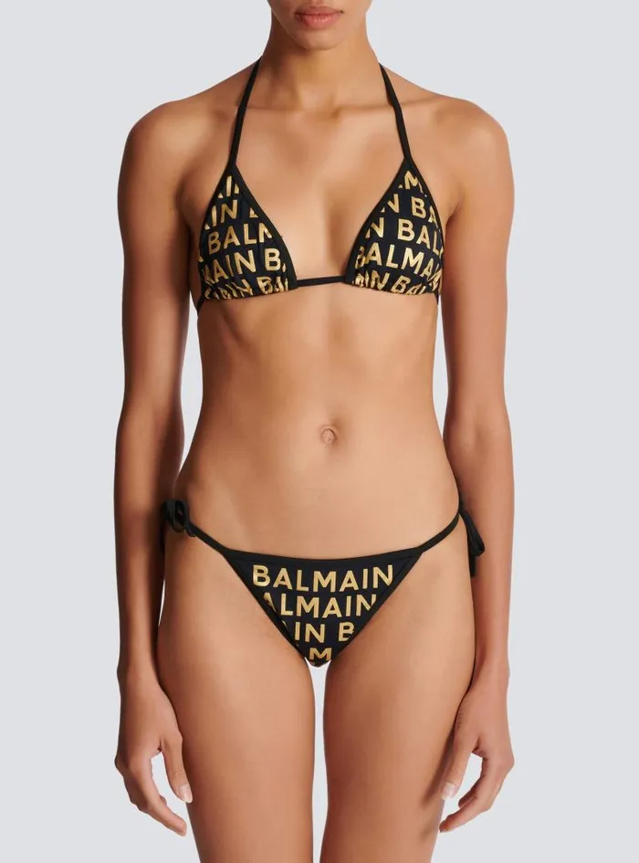 Balmain Swimwear Women Triangle Bikini Gold