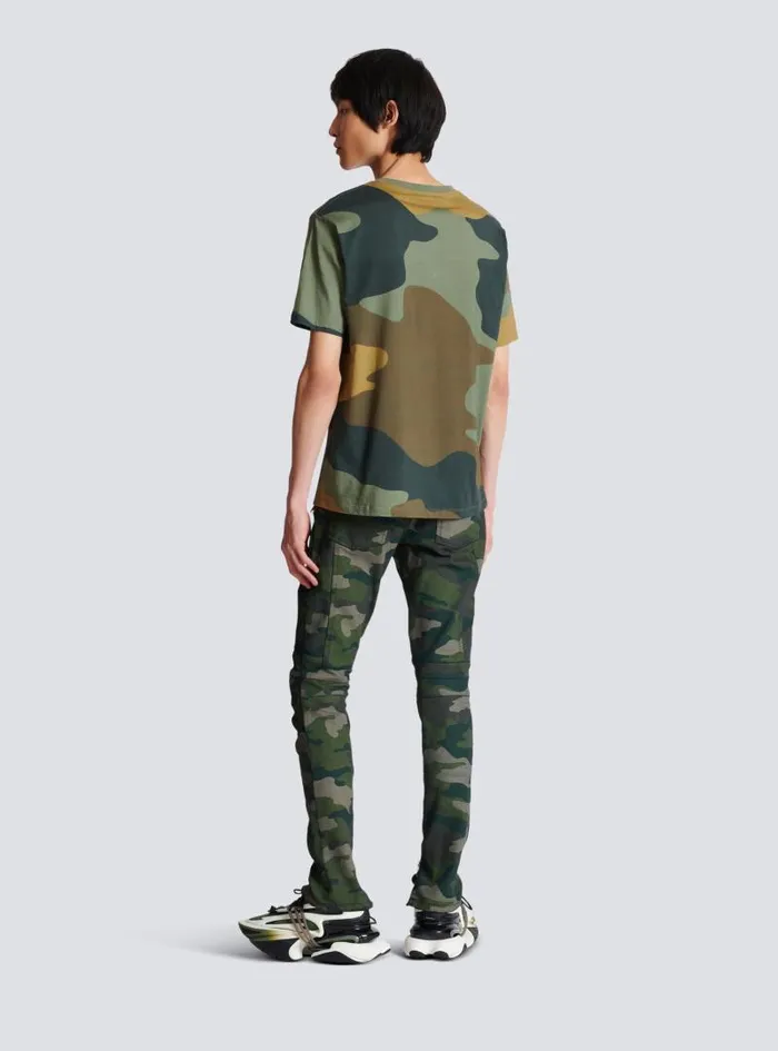 Balmain TShirts Men Camouflage Vintage Tshirt Khaki