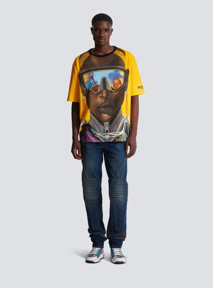 Balmain TShirts Men Disney X The Lion King 8211 Relaxed Tshirt With Nika Mtwana Print Multicolor Balmain TShirts Men Disney X The Lion King 8211 Relaxed Tshirt With Nika Mtwana Print Multicolor