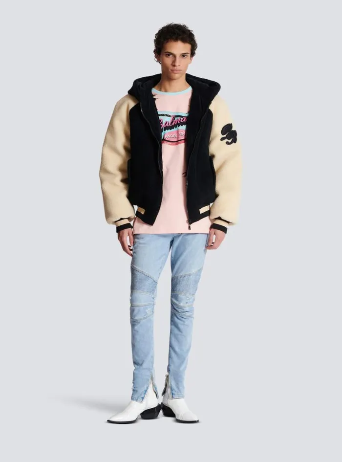 Balmain TShirts Men Loose Miami Printed Tshirt Multicolor