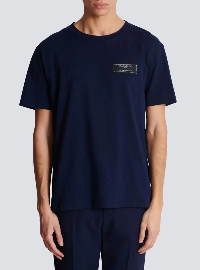 Balmain TShirts Men Pierre Shortsleeved Tshirt Navy