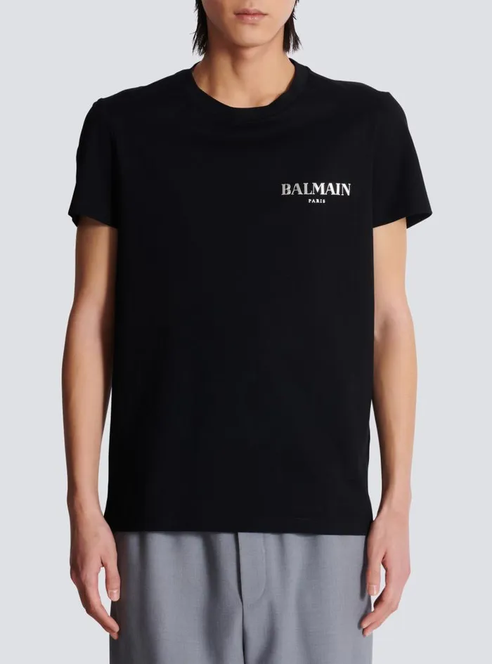 Balmain TShirts Men Vintage Shortsleeved Tshirt Black