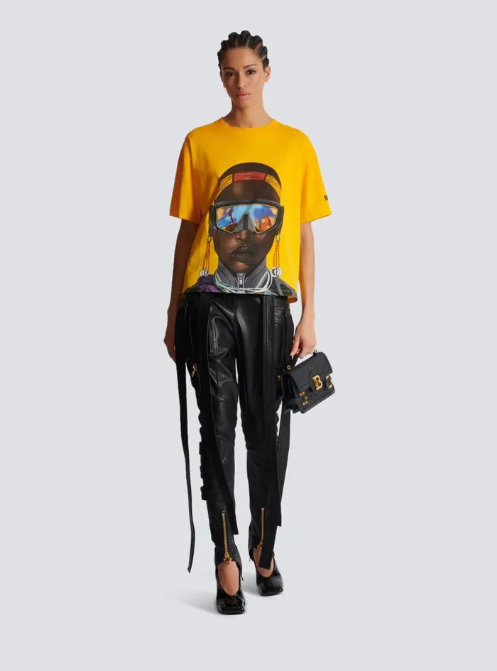 Balmain TShirts Women Disney X The Lion King 8211 Relaxed Tshirt With Nika Mtwana Print Multicolor