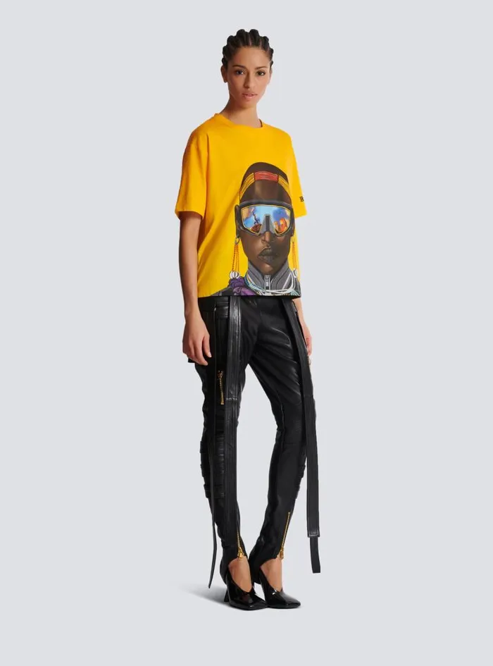 Balmain TShirts Women Disney X The Lion King 8211 Relaxed Tshirt With Nika Mtwana Print Multicolor
