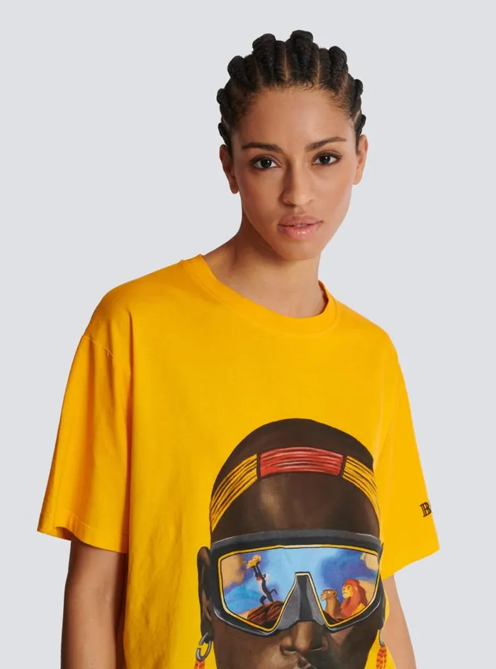 Balmain TShirts Women Disney X The Lion King 8211 Relaxed Tshirt With Nika Mtwana Print Multicolor