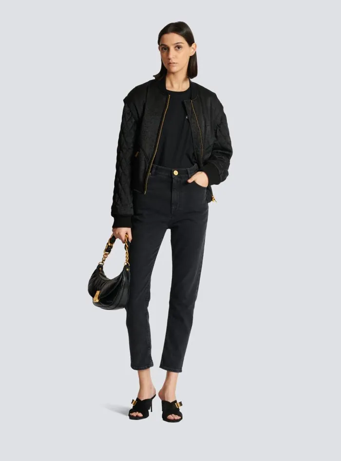 Balmain TShirts Women Flocked Tshirt Black