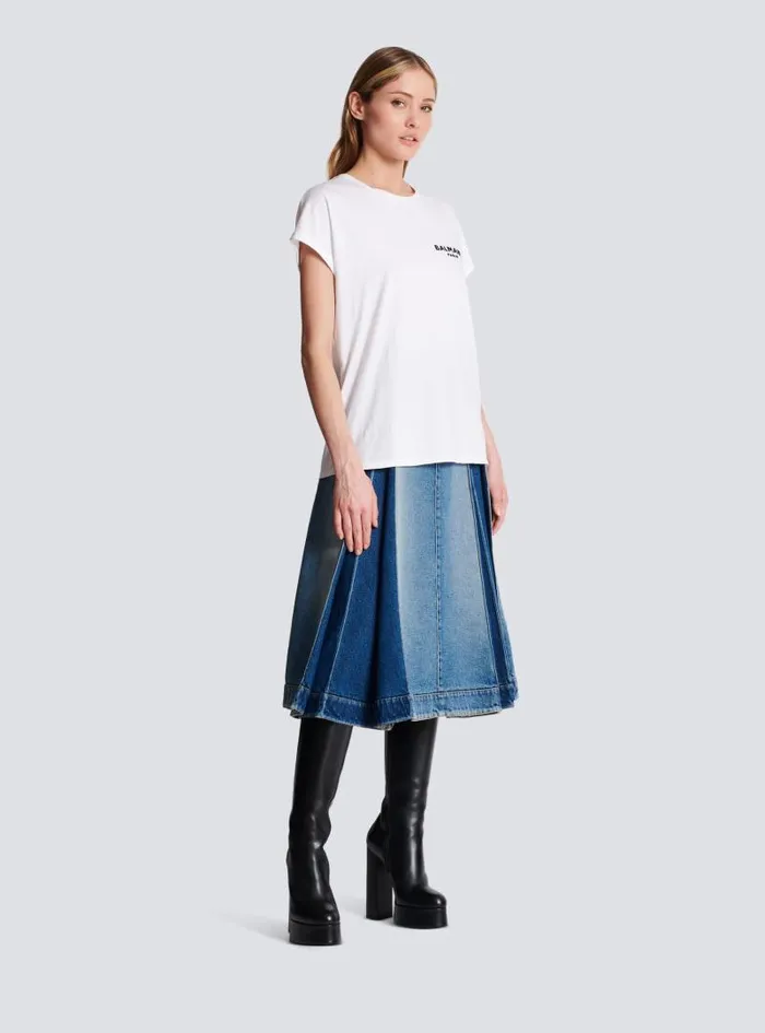 Balmain TShirts Women Flocked Tshirt White