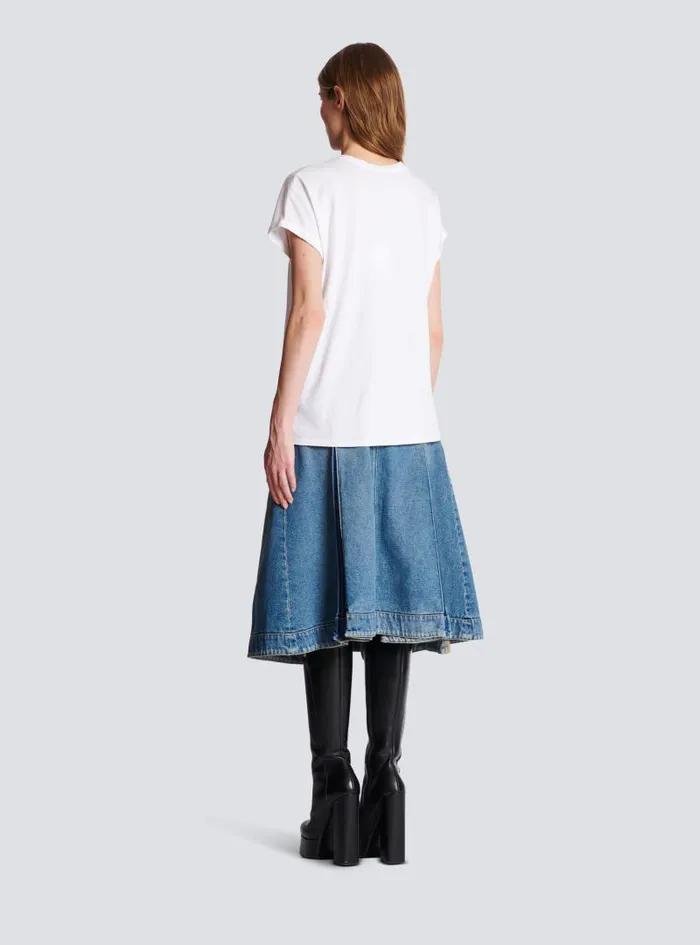 Balmain TShirts Women Flocked Tshirt White