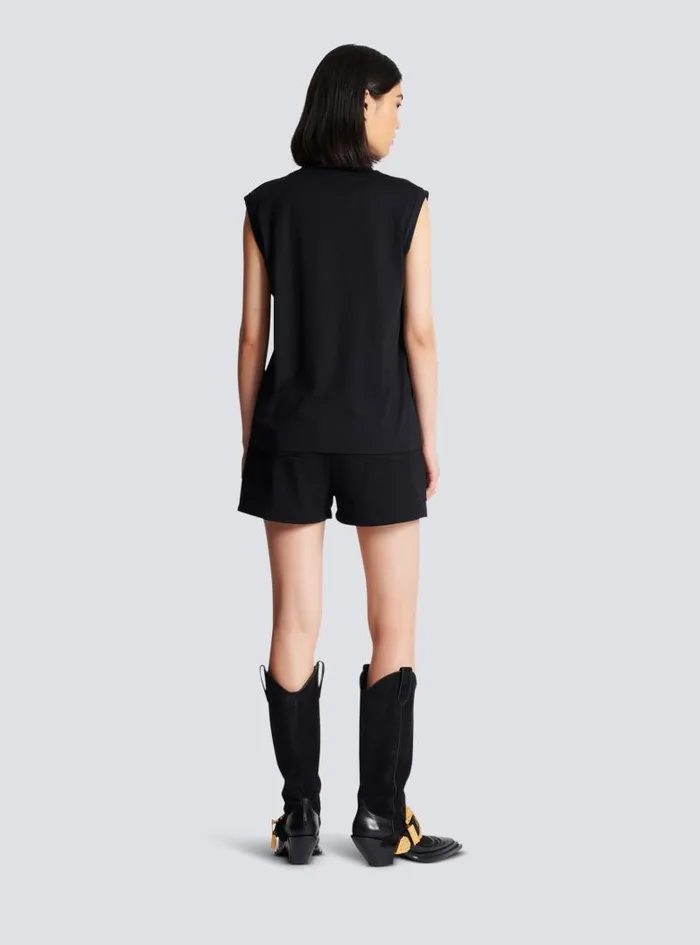 Balmain TShirts Women Paris Tank Top Black