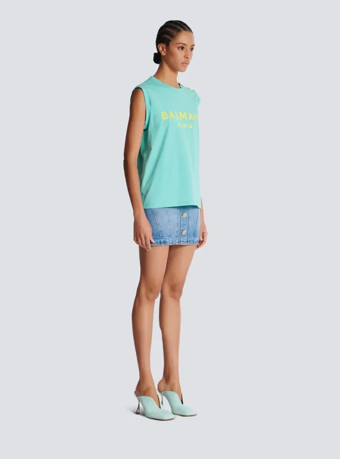 Balmain TShirts Women Paris Tank Top Blue