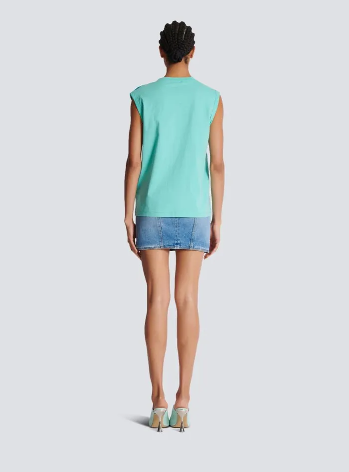 Balmain TShirts Women Paris Tank Top Blue