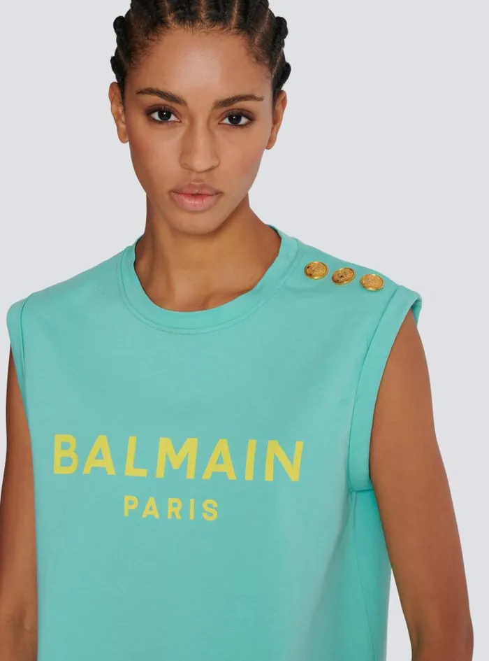 Balmain TShirts Women Paris Tank Top Blue