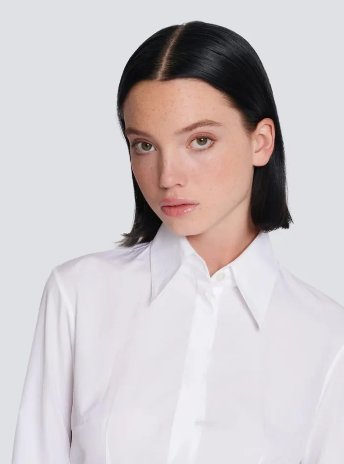 Balmain Tops And Shirts Women Fitted Poplin Shirt White