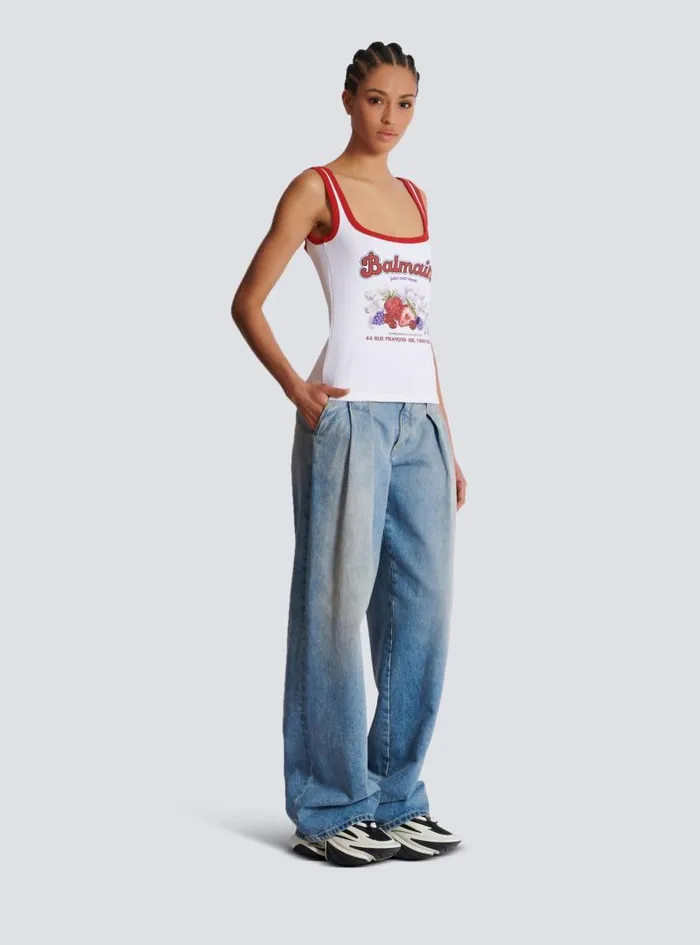 Balmain Tops And Shirts Women Fruit Tank Top White