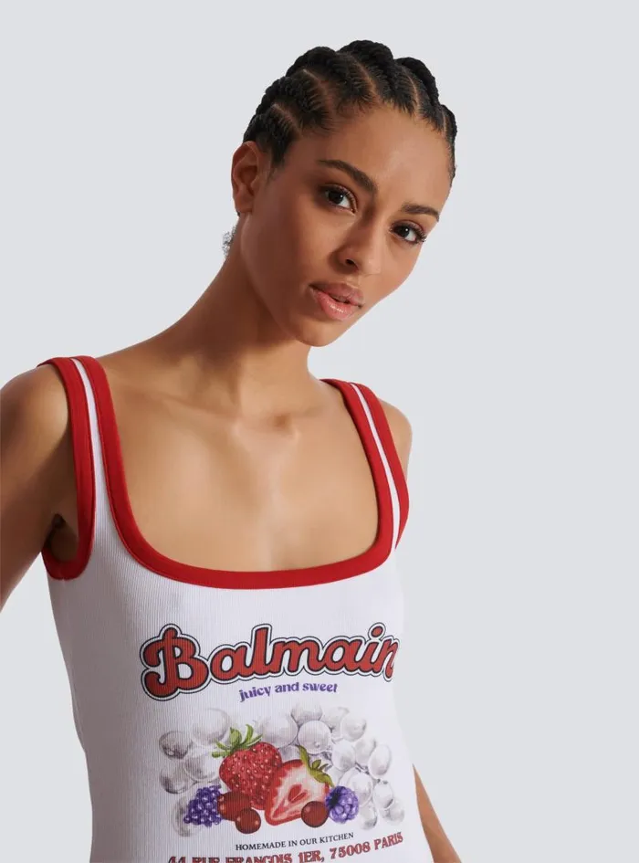 Balmain Tops And Shirts Women Fruit Tank Top White